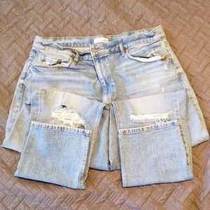 LOFT ripped high waisted boyfriend jeans